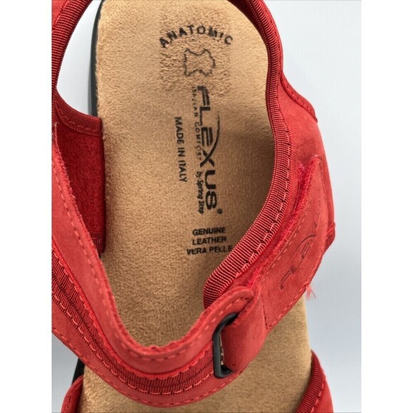 Spring Step Flexus Danila Red Hook and Loop Leather Sandals EU42 US 10.5-11 - Picture 9 of 12